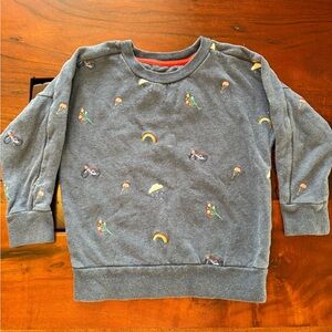 Boden Blue Sweatshirt with Bikes and Ice Cream